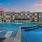 round pool with in-pool lounge chairs